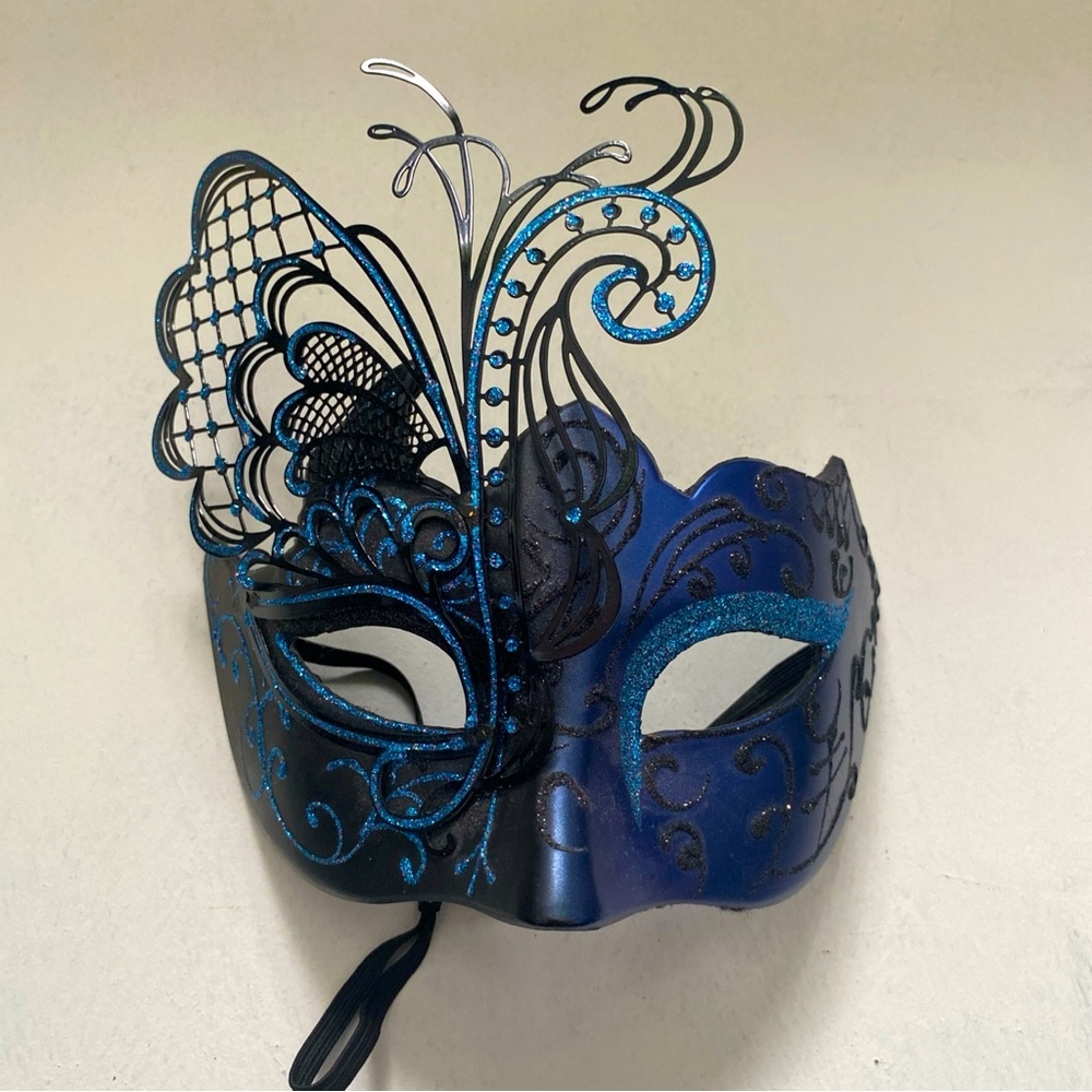 Venetian blue masquerade mask Halloween mask